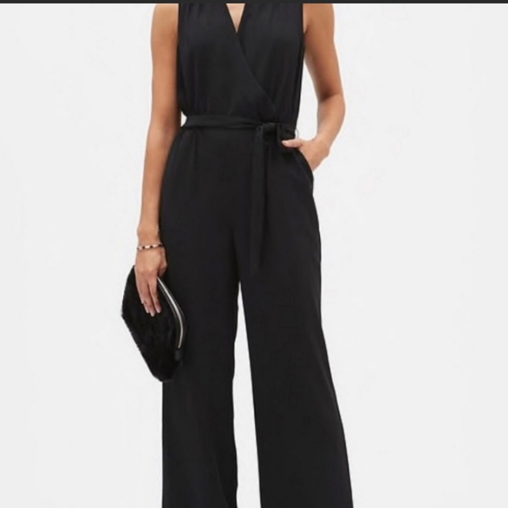 Banana Republic  Black Jumpsuit with pockets size 10 work wedding professional